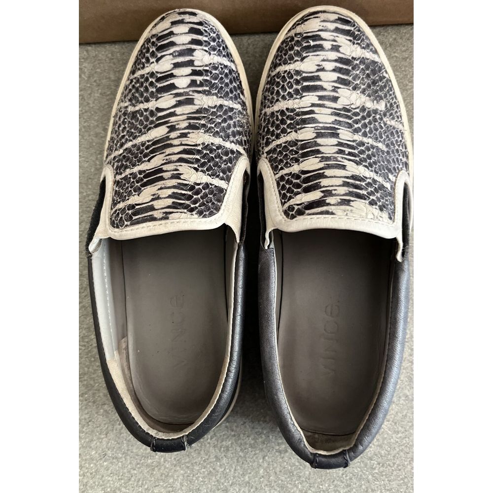 Vince‎ Shoes Womens Slip On Sneakers Snake Print Leather
